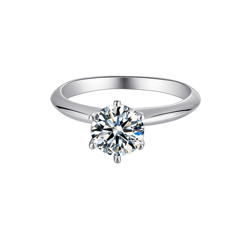 1.5CT 7.5MM Classic Luxury Ring Setting Silver 925 Sterling Trendy Moissanite Engagement Rings for Women
