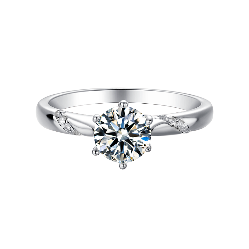 Cross Rainbow 1ct VS1 Round Moissanite Solitaire Silver Plated Engagement Ring Ice White Color Size 5-10