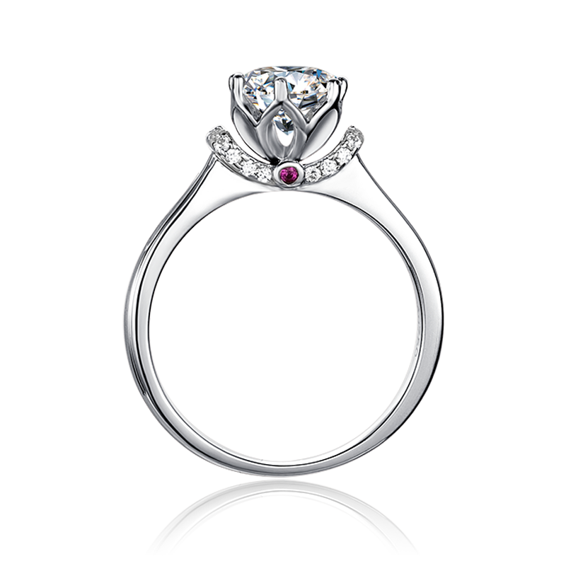 Moissanite 1.0ct (6.5mm) Moissanite Solitaire Ring with Triple Stacked Pave Band and Asscher Cut Center Stone in Platinum Plated Silver