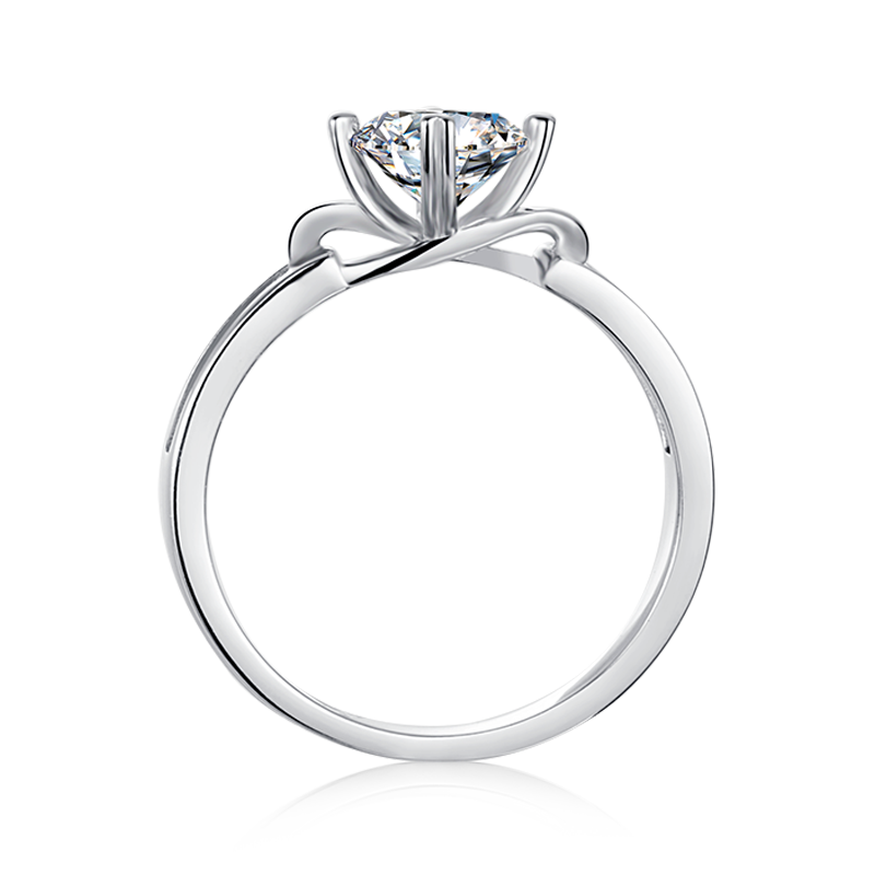 1CTW 6.5mm Moissanite Half Eternity Wedding Band Guard Ring for Women