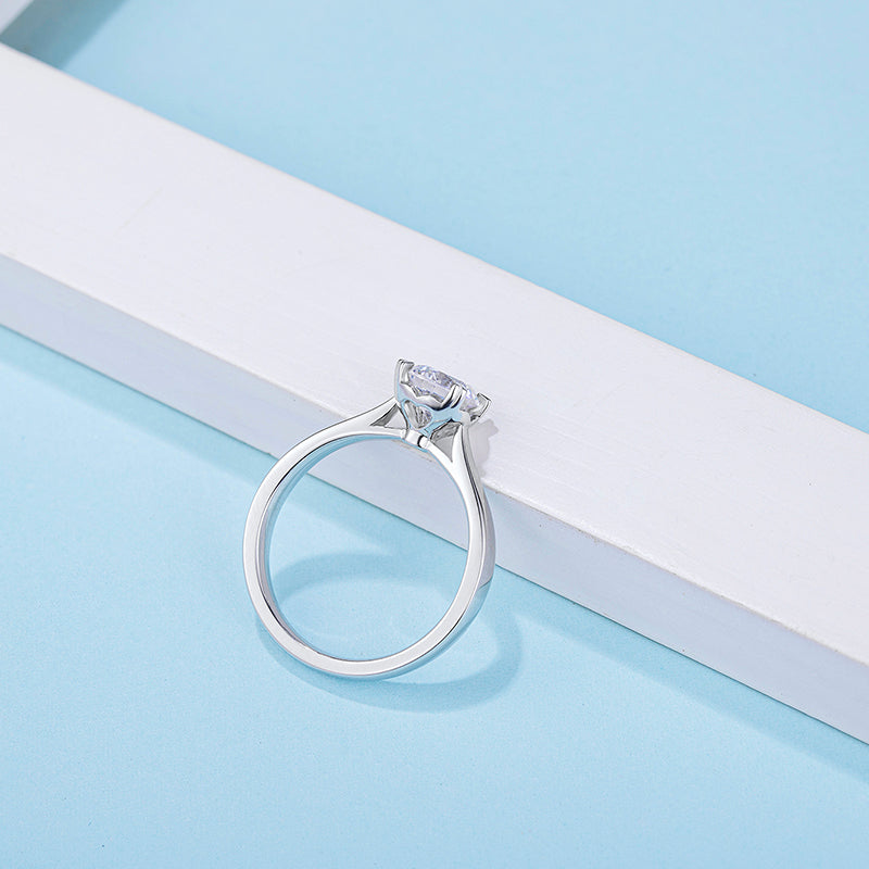 Engagement Rings for Women 1 Carat Center Moissanite 925 Sterling Silver Wedding Anniversary Rings