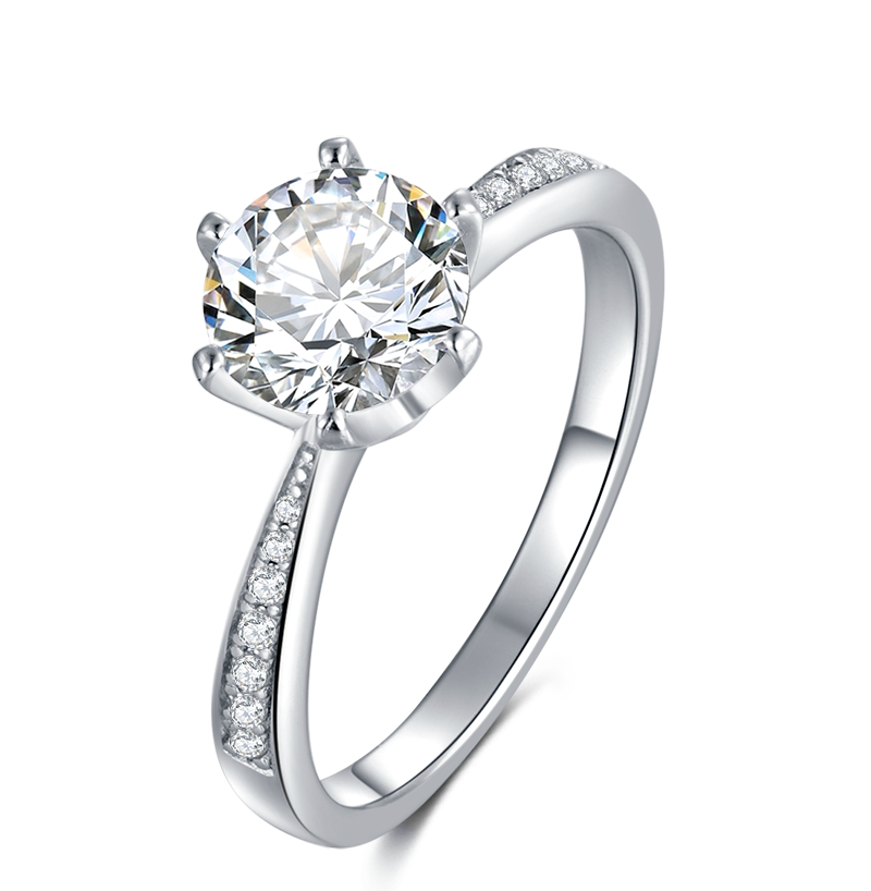 Classic 925 Sterling Silver Heart 1.5ct Moissanite Wedding Engagement Cocktail topaz Gemstone Rings  for Women Jewelry