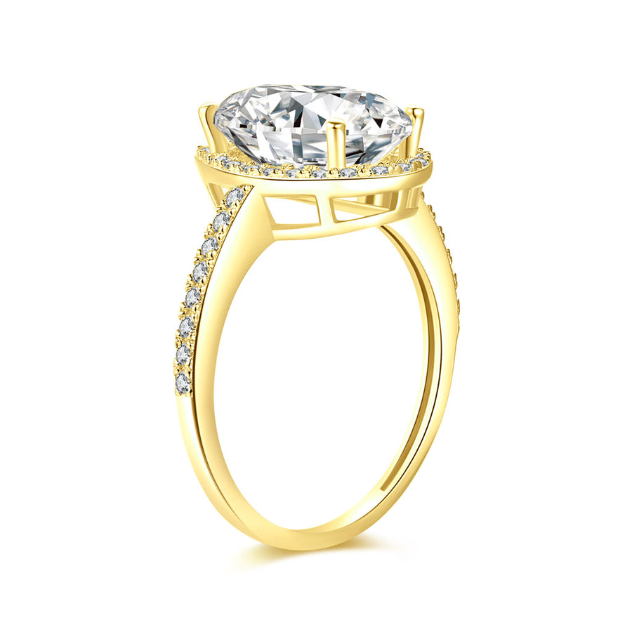 Moissanite vintage engagement rings 18K Yellow Gold Center Moissanite 12*8MM*1-4.5ct