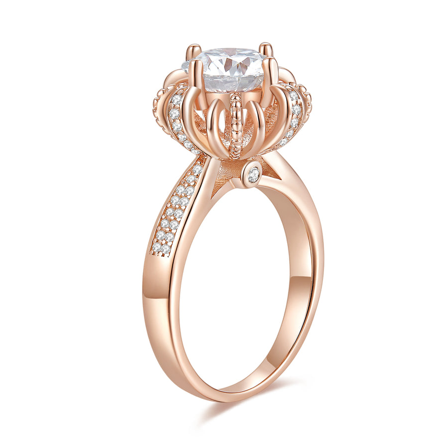 14K White Gold Moissanite Rings by Cross Rainbow Cushion Engagement Ring for Women, 2CTW,DEF