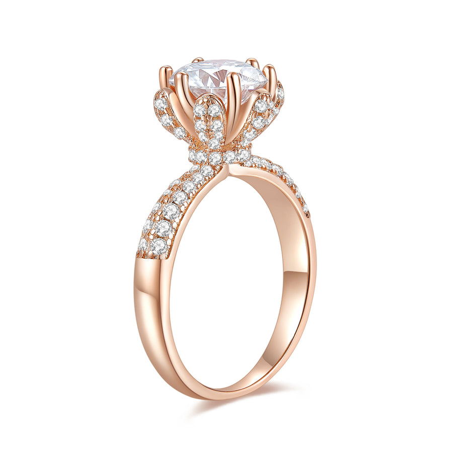 Engagement Rings for Women Promise Moissanite Ring 14K Gold Round Brilliant Cut D Color Valentine's Day  Gift