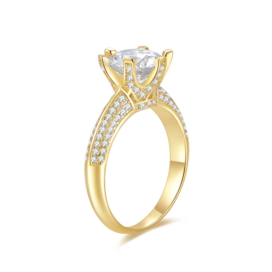 2 Carat t.w. Classic Prong Set Moissanite Engagement Ring with a 2 Ct Forever Classic Oval Moissanite Center
