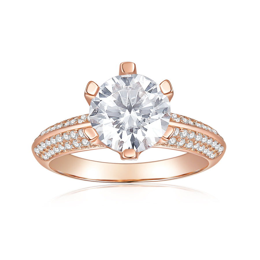 2 Carat t.w. Classic Prong Set Moissanite Engagement Ring with a 2 Ct Forever Classic Oval Moissanite Center