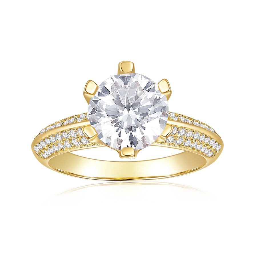 2 Carat t.w. Classic Prong Set Moissanite Engagement Ring with a 2 Ct Forever Classic Oval Moissanite Center