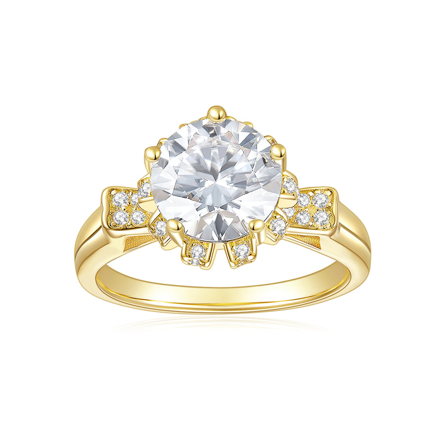14K White Gold Moissanite Rings by Cross Rainbow Cushion Engagement Ring for Women, 2CTW,DEF