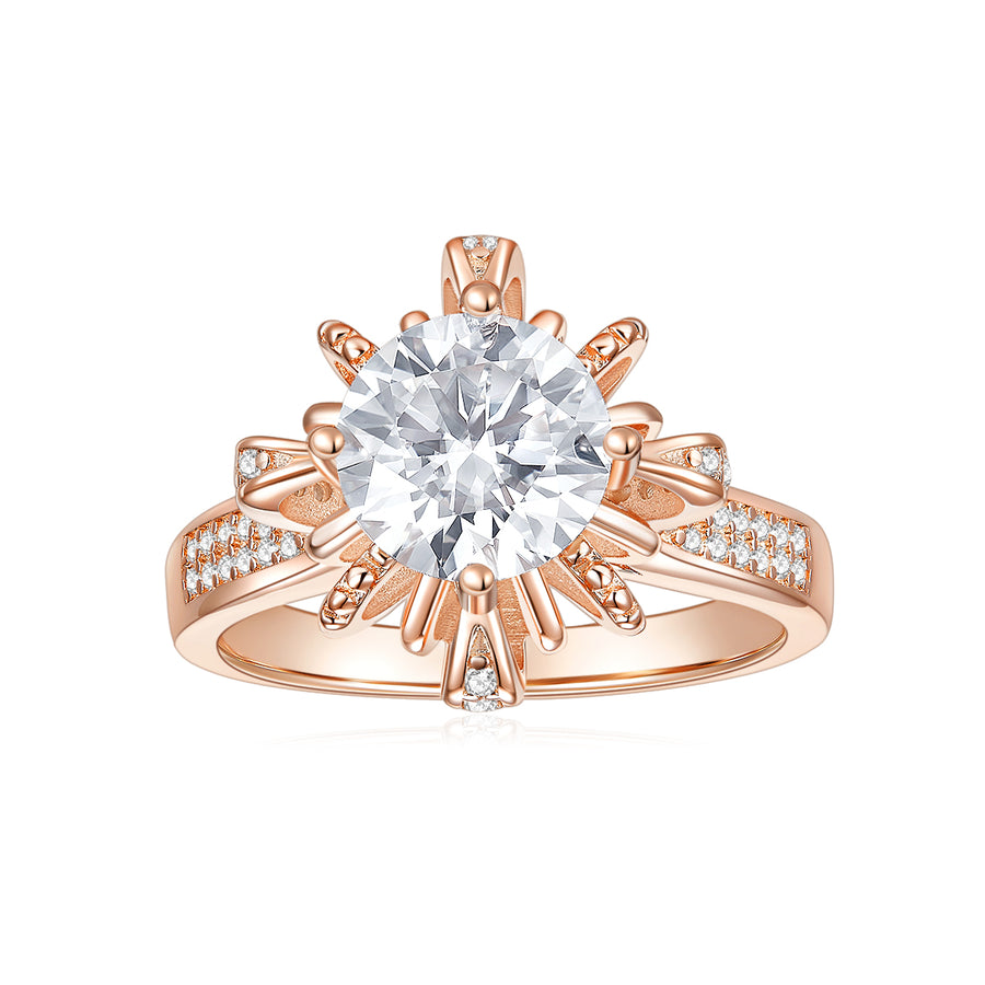 14K White Gold Moissanite Rings by Cross Rainbow Cushion Engagement Ring for Women, 2CTW,DEF