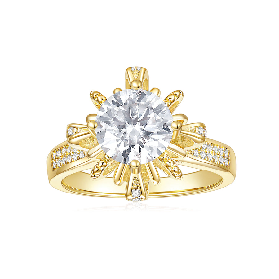 14K White Gold Moissanite Rings by Cross Rainbow Cushion Engagement Ring for Women, 2CTW,DEF