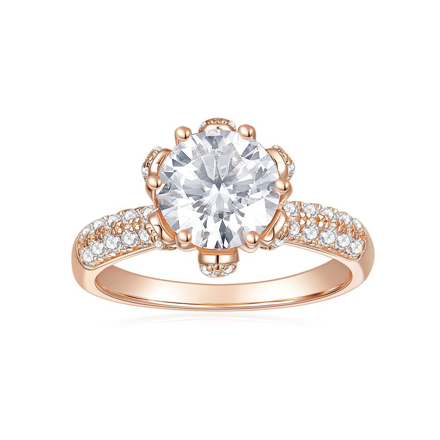 Engagement Rings for Women Promise Moissanite Ring 14K Gold Round Brilliant Cut D Color Valentine's Day  Gift
