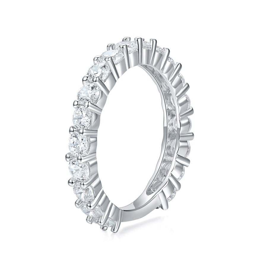 Diamond Wedding Band with Milgrain 14K Yellow Gold Prong