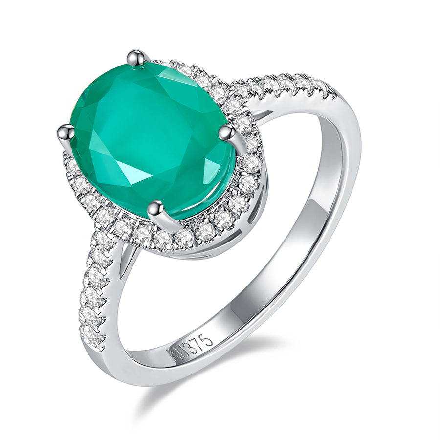 Women's 925 Sterling Silver Ring Emerald Ring Ladies Gemstone Engagement Wedding Ring Cocktail Party Eternity Promise