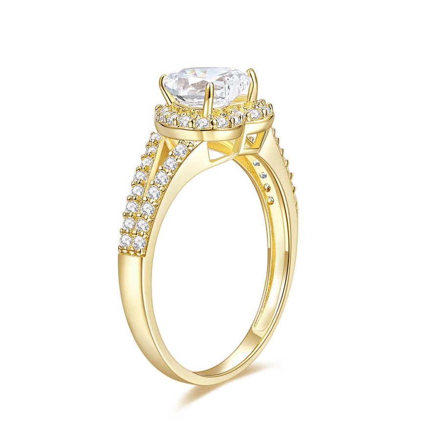 Colorless DEF 8*8MM-2ct VVS1 Four Prong Wishbone Solitaire Engagement Ring