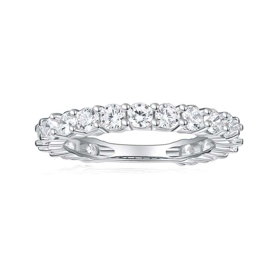 Diamond Wedding Band with Milgrain 14K Yellow Gold Prong