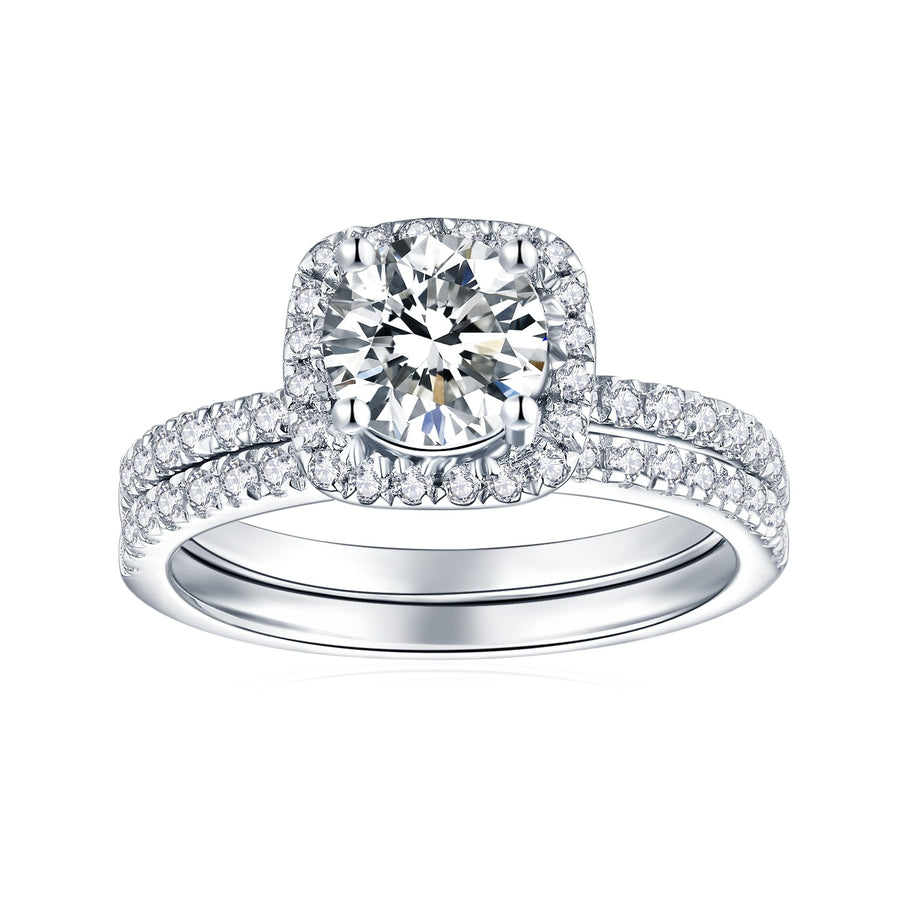 Cross Rainbow Moissanite Engagement Rings for Women fashion Jewelry 1CT, 3.10g Color D, 925 Sterling Silver Moissanite Wedding Rings, Moissanite Cushion Ring Platinum Plated Sterling Silver 6.50MM