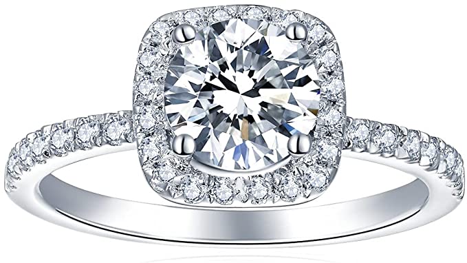 Cross Rainbow Moissanite Wedding Band Rings for Women 1CT, 1.90g, Moissanite Cushion Cut Solitare Ring with Accents Engagement for Women, Moissanite Engagement Rings Wedding Anniversary for Women, Color D 6.50MM，Best gifts for her