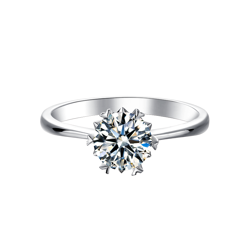 1 Carat (ctw) moissanite engagement rings for women - Platinum Plated Silver ring moissanite rings