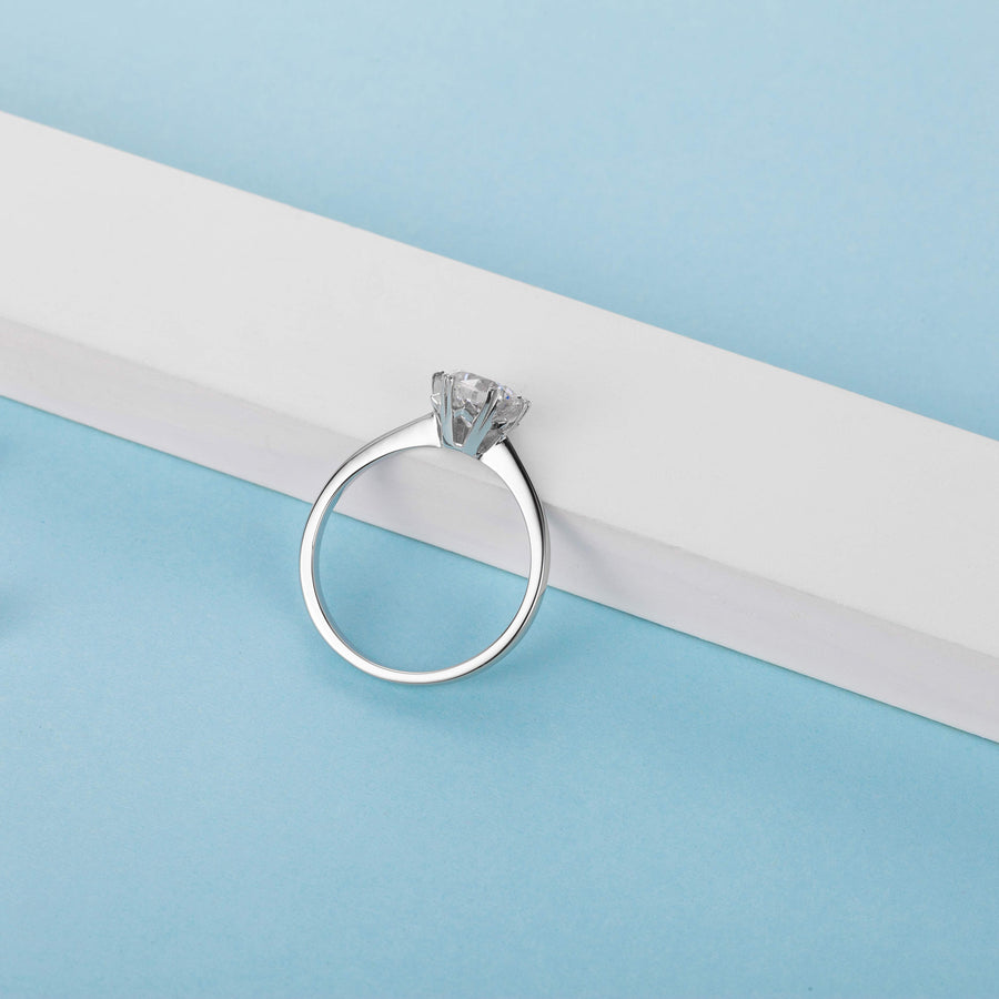 Moissanite Diamond, 925 Sterling Silver Ring, Promise Ring, Engagement Ring, Wedding Gift Classic Jewelry