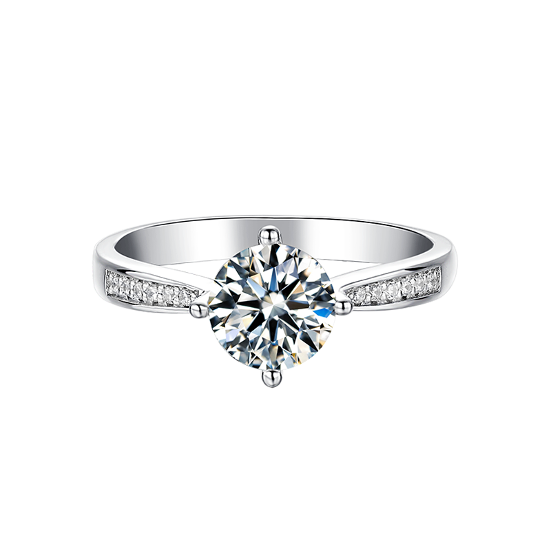 Engagement Ring Sets Bridal Sets Wedding Rings for Women Silver Plated Platinum, 1 Carat Center Moissanite Wedding Ring Set Anniversary Promise Rings Size 5-10
