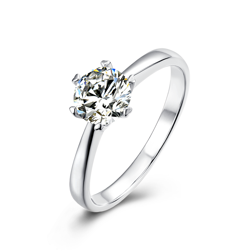 1.0CTW Center 6.5mm Moissanite Engagement Rings with Accents for Women