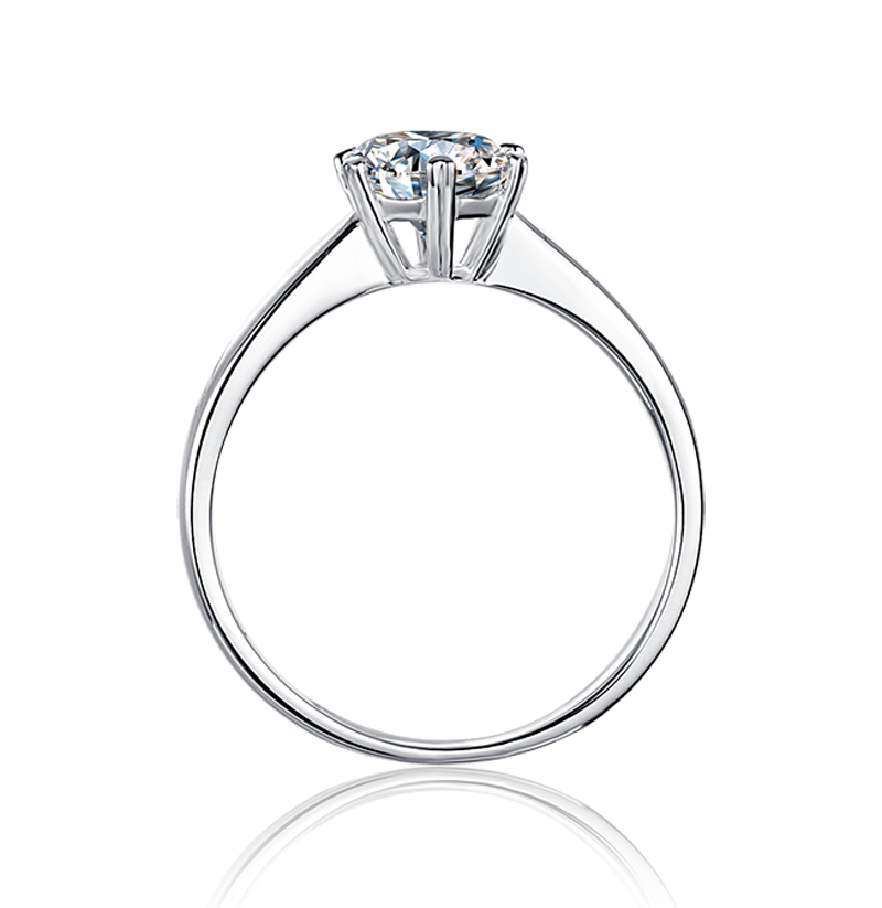 1.0CTW Center 6.5mm Moissanite Engagement Rings with Accents for Women