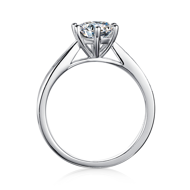 1 Carat t.w Diamond Split Shank Pave Set Diamond Engagement Ring with a 1 Ct Classic Heart Moissanite Center