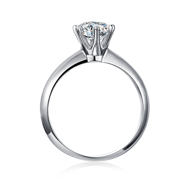 Sterling Silver Center 1ct 6.5mm D-E-F color Moissanite Ring for Women