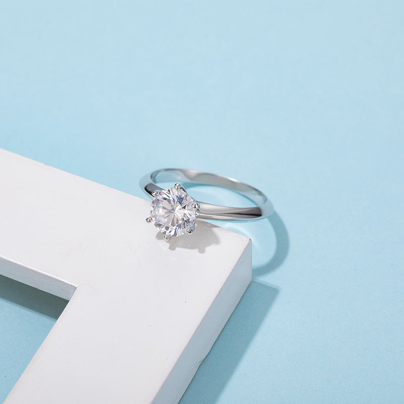Classic Luxury Moissanite Ring Silver 925 Sterling Trendy Moissanite Engagement Rings for Women