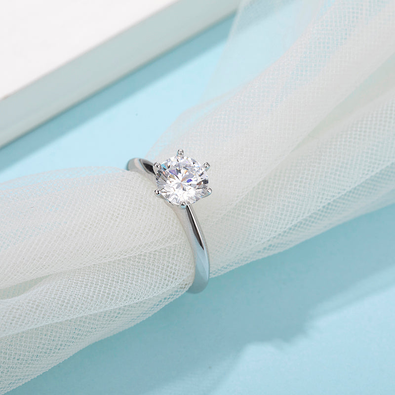 1.5CT 7.5MM Classic Luxury Ring Setting Silver 925 Sterling Trendy Moissanite Engagement Rings for Women