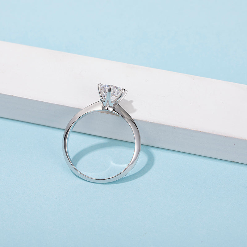 1.5CT 7.5MM Classic Luxury Ring Setting Silver 925 Sterling Trendy Moissanite Engagement Rings for Women