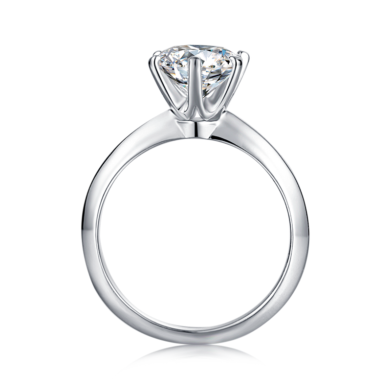 Natural Moissanite 2.0ct Carat Rings for Women Engagement S925 Silver Ring Plated Bride Jewelry