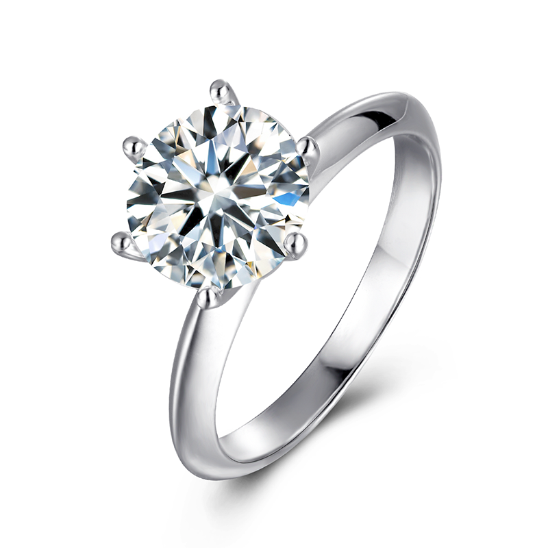 3.0CT 9.0MM Moissanite Ring VVS1 Round Cut F Color Lab Diamond 925 Silver Jewelry Love Token Woman Girlfriend Gift