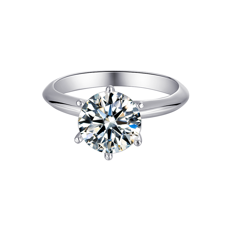 3.0CT 9.0MM Moissanite Ring VVS1 Round Cut F Color Lab Diamond 925 Silver Jewelry Love Token Woman Girlfriend Gift