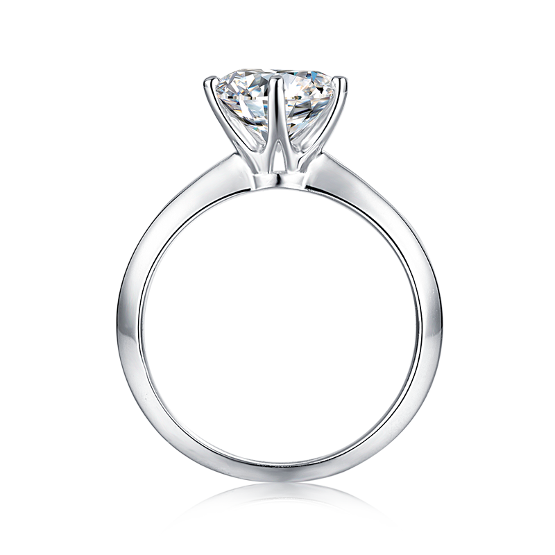 3.0CT 9.0MM Moissanite Ring VVS1 Round Cut F Color Lab Diamond 925 Silver Jewelry Love Token Woman Girlfriend Gift