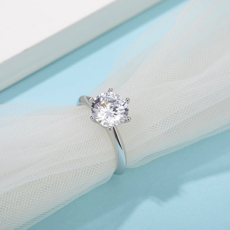 3.0CT 9.0MM Moissanite Ring VVS1 Round Cut F Color Lab Diamond 925 Silver Jewelry Love Token Woman Girlfriend Gift