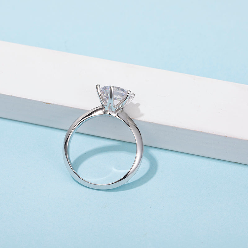 3.0CT 9.0MM Moissanite Ring VVS1 Round Cut F Color Lab Diamond 925 Silver Jewelry Love Token Woman Girlfriend Gift