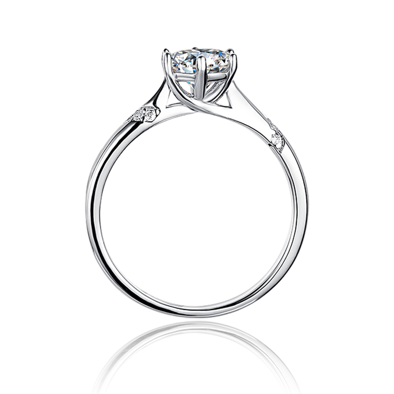 Cross Rainbow 1ct VS1 Round Moissanite Solitaire Silver Plated Engagement Ring Ice White Color Size 5-10