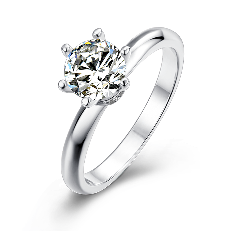 Sterling Silver Scattered Stone Burnished Women's Wedding Ring With Brilliant Moissanite