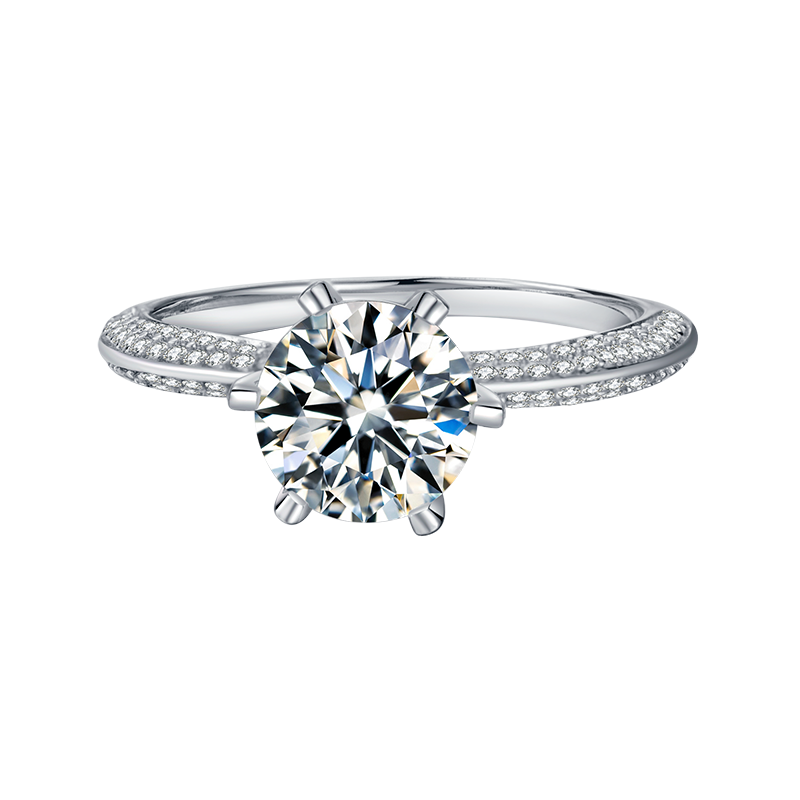 3.0CT 9.0MM Moissanite Ring VVS1 Round Cut F Color Lab Diamond 925 Silver Jewelry Love Token Woman Girlfriend Gift