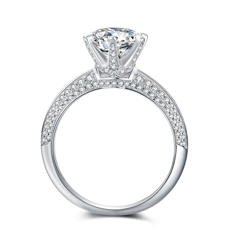 2.0ct 8.0mm Round 925 Thai Silver Moissanite Ring Diamond Test Passed Jewelry Christmas Gift