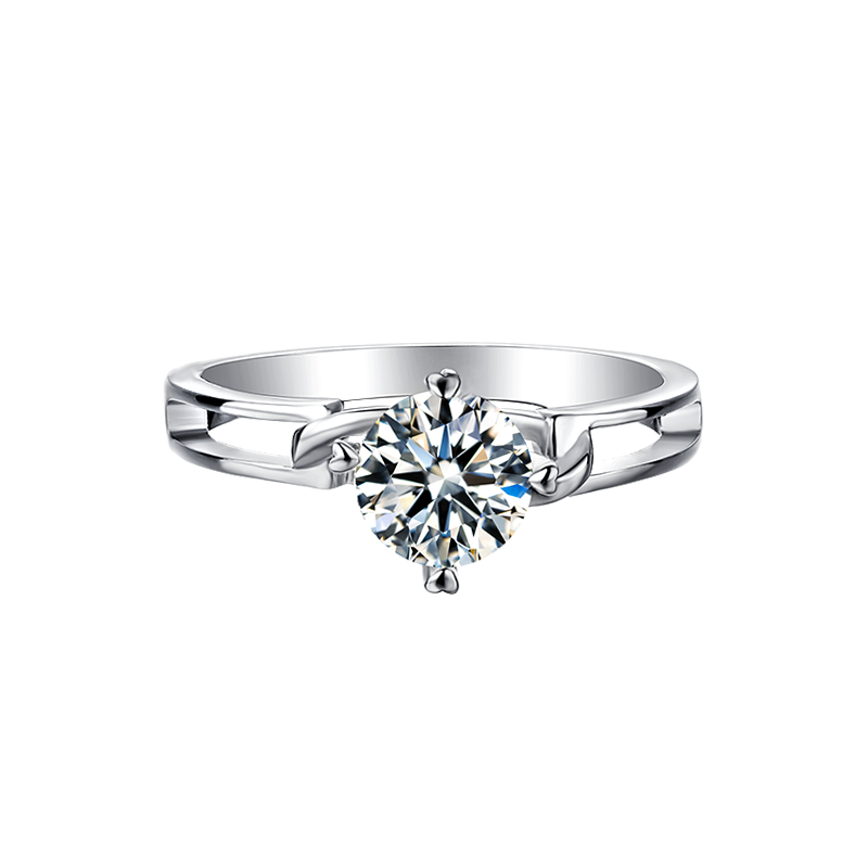 1CTW 6.5mm Moissanite Half Eternity Wedding Band Guard Ring for Women