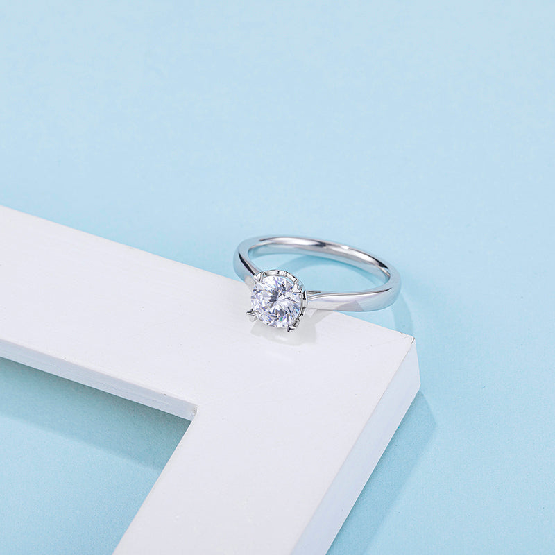 Engagement Rings for Women 1 Carat Center Moissanite 925 Sterling Silver Wedding Anniversary Rings
