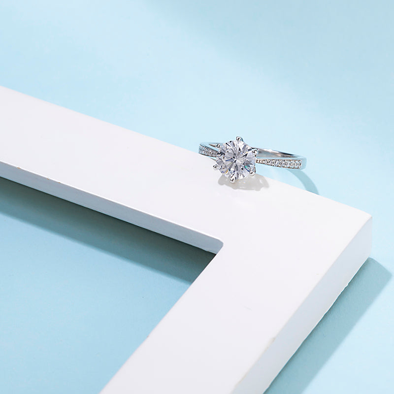 Classic 925 Sterling Silver Heart 1.5ct Moissanite Wedding Engagement Cocktail topaz Gemstone Rings  for Women Jewelry