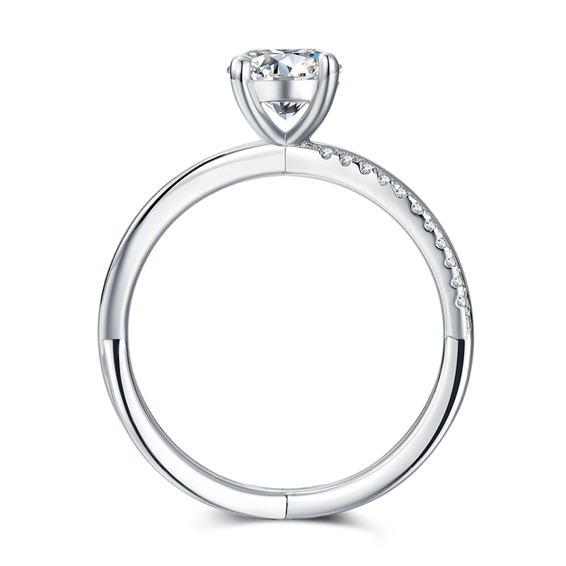 1Carat (ctw) moissanite engagement ring for women Platinum Plated Silver moissanite rings