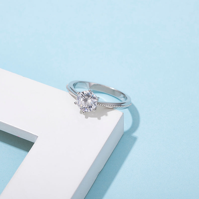 Moissanite Engagement Rings for Women Promise Moissanite Ring 925 Sterling Silver Center 1ct