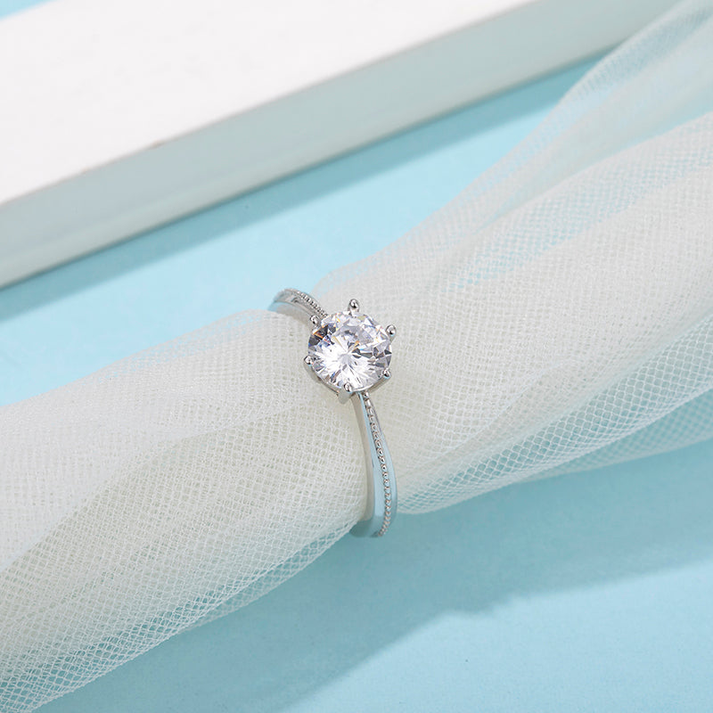 Moissanite Engagement Rings for Women Promise Moissanite Ring 925 Sterling Silver Center 1ct