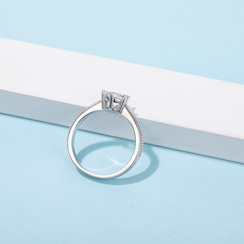 Moissanite Engagement Rings for Women Promise Moissanite Ring 925 Sterling Silver Center 1ct