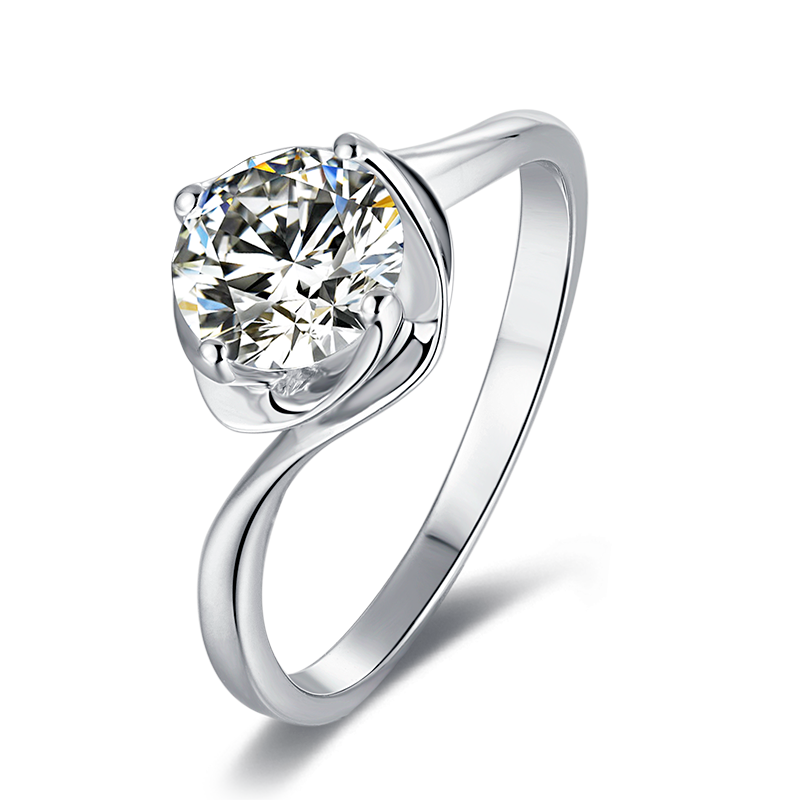 1Carat Moissanite Engagement Rings for Women Ring Silver